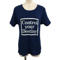 アズールバイマウジー AZUL by moussy Tシャツ カットソー プルオーバー ラウンドネック ロゴ プリント 半袖 S 紺 白 ネイビー ホワイト