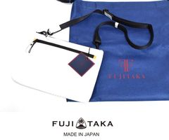 新品 FT by FUJITAKA【ホルダー】レザー ショルダーバッグ 654114 ホワイト フジタカ サコッシュ IKETEI イケテイ