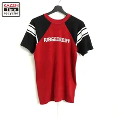 70s USA製 vintage Champion バータグ ラグラン プリント レーヨン フットボール 半袖Ｔシャツ メンズ 表記Mサイズ