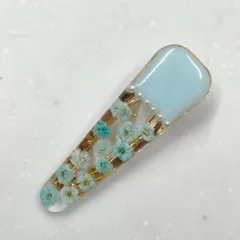 【No.47】レジンヘアクリップ　レジン　ハンドメイド　ドライフラワー　ヘアピン