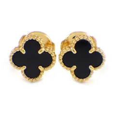 ヴァンクリーフ＆アーペル Van Cleef & Arpels ピアス スウィート アルハンブラ VCARA44900 オニキス K18YG 【中古】