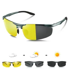 【大安売り】[YAYGOD] 調光サングラス 夜間増光 昼夜兼用 偏光サングラス [昼夜兼用/快速変色/紫外線カット/超軽量/] 紫外線感知 調光レンズ スポーツサングラスUV400 釣り ゴルフ 野球 夜間 運転 ドライブアウトドア 登山 変色調光グラス