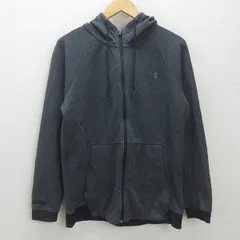 G■アンダーアーマー/UNDER ARMOUR フルジップフーディートレーニングウエア/1320722【M】黒灰/men's/25【中古】■