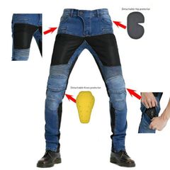 メンズ バイクパンツ 未使用 バイク用 バイクジーンズ ライダーパンツ デニムパンツ バイクパンツ メッシュ 春夏秋 膝パッド装備 プロテクター付き デニム 耐磨 ジーパン ライディングパンツ yunban132