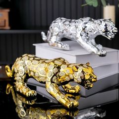 【希少良デザイン】最高級陶器　オブジェ　レオパード　骨董品　美術品　アニマル 希少良デザイン】最高級陶器オブジェレオパード骨董品美術品アニマル