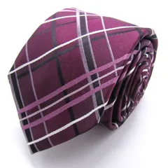 メンズバツ ブランド ネクタイ チェック柄 格子柄 シルク PO メンズ ピンク X 【中古】