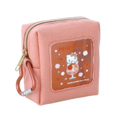 ☆ ハローキティ ☆ CUBIX サンリオキャラクターズ カラビナ付き プチポーチ ミニポーチ キャラクター プチポーチ ポーチ 化粧ポーチ メイクポーチ 小物入れ ハート カラビナ付き 中身が見える 透明 窓開き サンリオ キャラクターグッズ かわいい