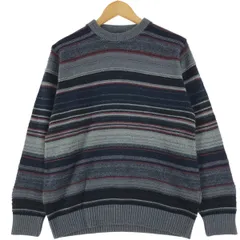古着 ROUNDTREE&YORKE マルチボーダー アクリルニットセーター イタリア製 メンズM相当/eaa510667