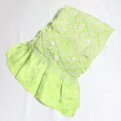 帯揚げ　黄緑　正絹　中抜き絞り