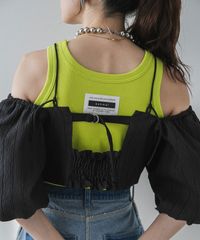 夢展望公式 [新品未使用] ２ｗａｙアメスリカラータンクトップ [ライム] 他カラー別ページ有 bohmal カットソートップス カットソートップス・Ｔシャツ（ノースリーブ・タンクトップ） 535415-01