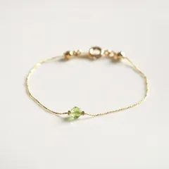 8月誕生石/1粒のペリドット/アンクレット・ブレスレット