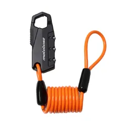 モトベース（MOTO BASE）盗難防止用品 モトロックシリーズ コンパクトワイヤーロック （ヘルメットロック） （φ3.5×900mm：マットブラック/オレンジ）MBLC-HL-01-BKPCOR90