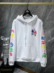 【本日限定特価】Chrome Hearts メンズ フーディー カラフルクロス プリント ブラック/ホワイト S-XL [本日特価|新品未使用品]