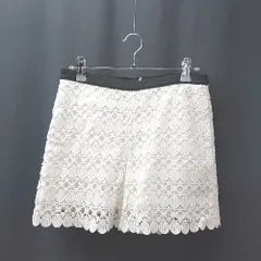 ◇ CROLLA コットン100% ファスナーあり 柄もの かわいい ショートパンツ サイズ36 ホワイト レディース E  【1308160056615】