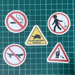 ST409 ステッカー ５枚セット 看板 禁止 注意喚起 シール パロディ