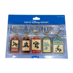 ディズニー キーチェーン 5個入り【ミッキー＆フレンズ】シルエットデザイン トラベル柄 東京ディズニーリゾート TDR