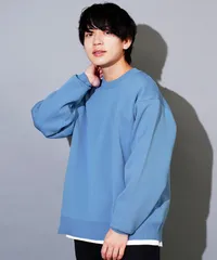 新品 未使用 JIGGYS SHOP(ジギーズショップ)ウォッシャブルミラノリブクルーニット 217387 スモークブルーのサムネイル