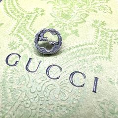 GUCCI グッチ ピアス インターロッキング アラベスク GG ロゴ 燻し 片耳用 キャッチなし