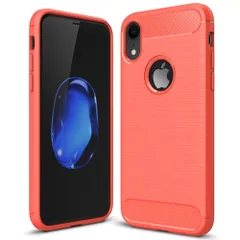 iPhone XR ケース アイフォンxr  カーボン調 薄型 耐衝撃 ソフト ケース 【Color】 レッドのサムネイル