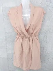 ◇ allureville アルアバイル ノースリーブ 膝丈 カシュクール ワンピース 2 ピンクベージュ *  【1002799904155】のサムネイル