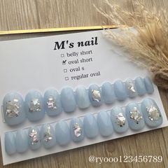 ネイルチップ22枚入り/全サイズ入り/結婚式/成人式/ニュアンスネイル/ネイルチップ