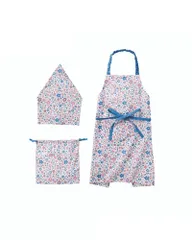 【迅速発送】レップ(Rep)リサ キッズエプロン+バンダナ+巾着セット ブルー