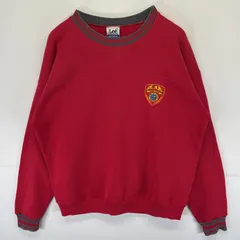 古着 90's/90年代 リー Lee USA製 スウェット POLICE ロゴプリント プルオーバー トレーナー クルーネック 前Vガゼット  レッド メンズ