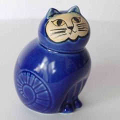 リサラーソン まねくねこ 大 ブルー 陶器 まねくねこのこ - メルカリ