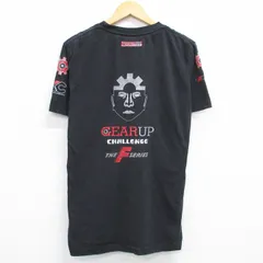 XL/古着 半袖 Tシャツ メンズ GEARUP コットン クルーネック 黒 ブラック 25jun12 中古
