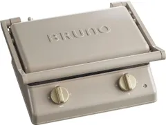 BRUNO ブルーノ グリルサンドメーカー ダブル グレージュ 食パン グリルプレート付属 お肉 野菜 焼きおにぎり 油受けトレイ付き ダイヤル式タイマー付き 温度調整ダイヤル 立てて収納 ホットサンド おしゃれ かわいい プレート取りはずし可 BOE084