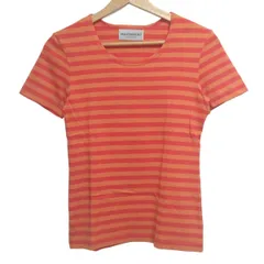 marimekko(マリメッコ) 半袖Tシャツ サイズXS レディース - オレンジ×ダークイエロー クルーネック/ボーダー