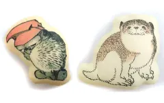 【中古】クッション・本体 全2種セット 北斎漫画 動物 ミニクッション 「一番くじ 葛飾北斎」 D賞