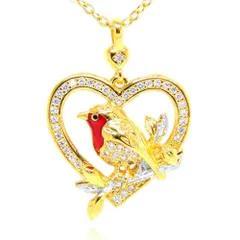 残り1点★新品★鳥 CZダイヤモンドネックレス Gold Plated キュービックジルコニア レディースペンダント ジュエリー プレゼント