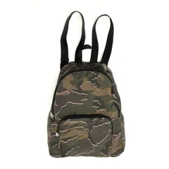 コーチ COACH バックパック ナイロン カモフラ 迷彩柄 F31450 リュック 折り畳み バッグ パッカブル ポケッタブル トラベルバッグ メンズ レディース カーキ / グリーン / ブラウン 中古 mas13003