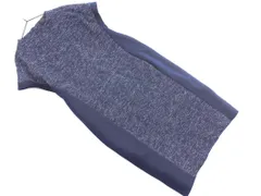 UNTITLED アンタイトル ツイード 切替 ワンピース size2/紺 ■◆ レディース