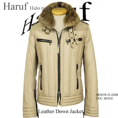 【送料無料】本革ラムレザー ダウンジャケット ライダースジャケット メンズ 本革 革ジャン ダウン レザーダウン レザージャケット ファー付 革ジャケット バイク シングルライダース ダウンコート メンズアウター R5BE 秋冬