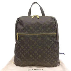 【本物保証】 布袋付 超美品 ラシット RUSSET ロゴ バックパック リュックサック ナイロン グレー×ダークグリーン 軽い