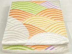 平和屋着物◎六通柄袋帯　立波文　金銀糸　正絹　逸品　AAAL3276ru