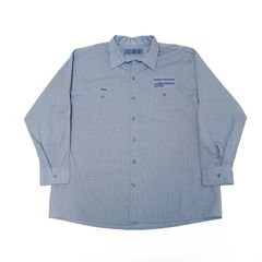 CiNTAS シンタス 長袖 ワークシャツ 企業ロゴ 刺繍 ブルー チェック柄 2XL B202507
