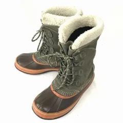 80s-90s?/Vintage★USA老舗★LLビーン★本革/スノーブーツ【21.5/カーキ系】防水/アウトドア◆WB42-12<sale>のサムネイル