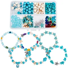 【緊急入荷】海星　誕生石　海の生き物　チャームパーツ　アクセサリーパーツ　ジュエリー作り　デコキット　クラフト手芸　手作りキット　DIY飾り物 ビーズ　合金 SUNNYCLUE　1箱6本　夏　ターコイズ　亀　ビーズ　ターコイズ　オーシャン　ビーズ　カメ腕輪　海