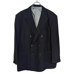 AT3 【美品】 dunhill ダンヒル テーラード ジャケット ダブル ブラック ウール オーダーメイド メンズ ビッグサイズ