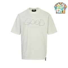 【今日WTO】GOOD BRAND 電気メッキパールアルファベット半袖 T シャツ-HX49