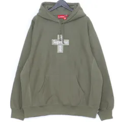 未使用 SUPREME Cross Box Logo Hooded Sweatshirt XLサイズ オリーブ