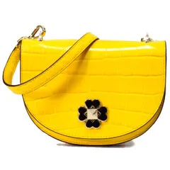 ケイトスペード バッグ katespade クロコエンボスドレザー フラップ クロスボディー 2way 斜め掛け ショルダー クラッチバッグ イエロー WKRU6346
