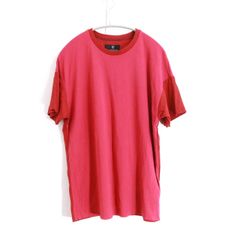 【中古A】LANVIN COLLECTION ランバンコレクション M メンズ 半袖Tシャツ 赤 ピンク 切り替え 中古A 古着