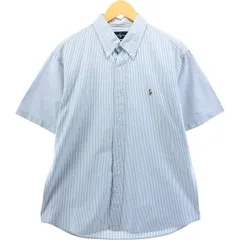 古着 ラルフローレン Ralph Lauren CUSTOM FIT シアサッカー 半袖 ボタンダウン ストライプシャツ メンズXL相当/eaa552722