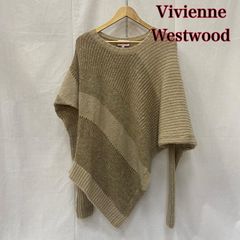 Vivienne Westwood red label ヴィヴィアン ウエストウッド レッドレーベル ニット、セーター 長袖 変形ドルマンニット 切替しデザイン 刺繍ロゴ ベージュ サイズ２