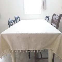 カフェインテリア❤麻 テーブルクロス 北欧 韓国 マルチカバー タッセル