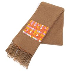 エルメス HERMES ボルデュック マフラー カシミヤ シルク ブラウン オレンジ 中古 新入荷 HE1028
